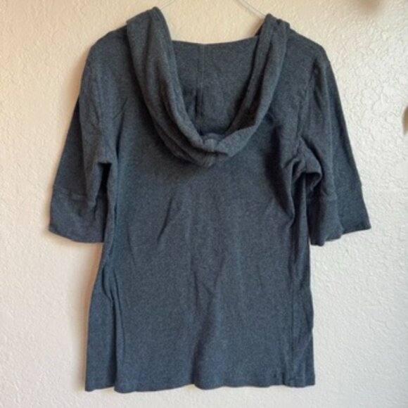 Calvin Klein Heather Gray Short Sleeve Hoodie Top Size XL - Picture 2 of 4